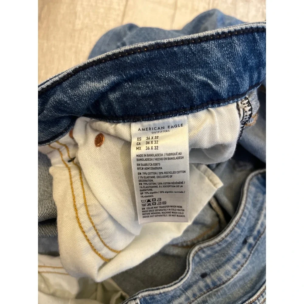 American Eagle Airflex+ Original Bootcut Jeans Mens 36x32 Medium Wash Blue Denim
